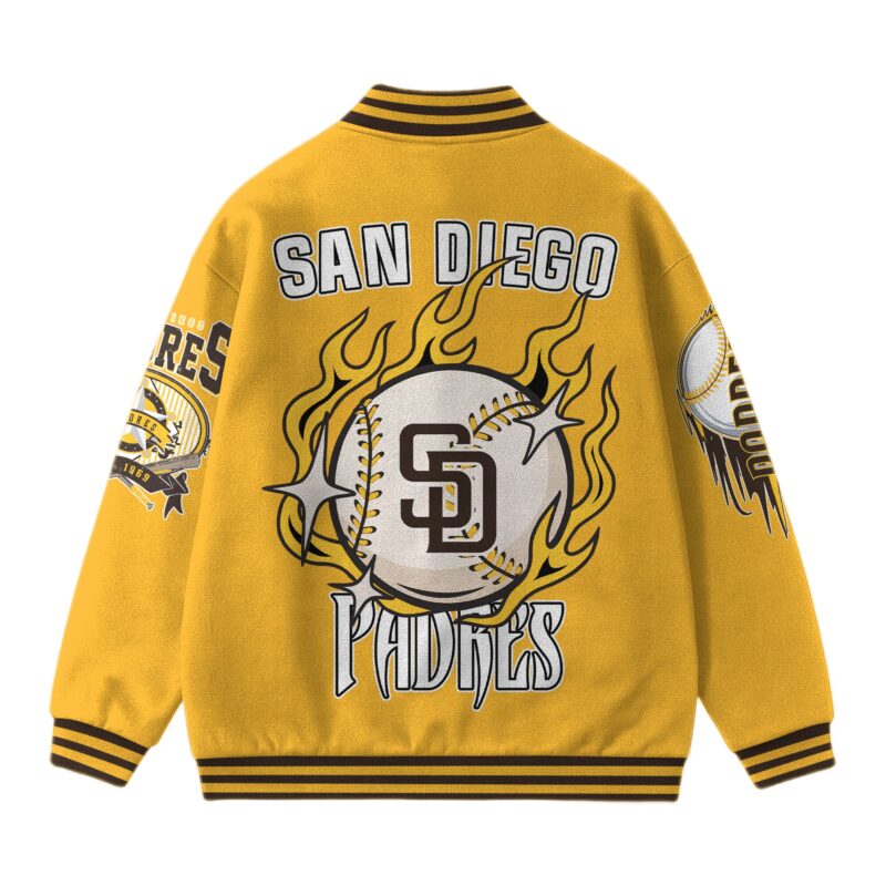 [FLASH SALE] NEW CUSTOMIZED MLB18 SD PADRES SATIN VARSITY & BASEBALL JACKET