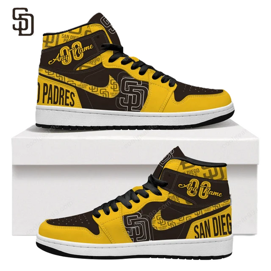 [FLASH SALE] NEW CUSTOMIZED MLB18 SD PADRES AIR JORDAN SNEAKERS