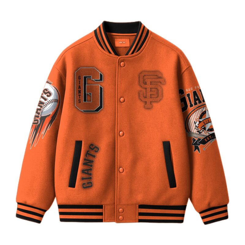 [FLASH SALE] NEW CUSTOMIZED MLB06 SF GIANTS SATIN VARSITY & BASEBALL JACKET