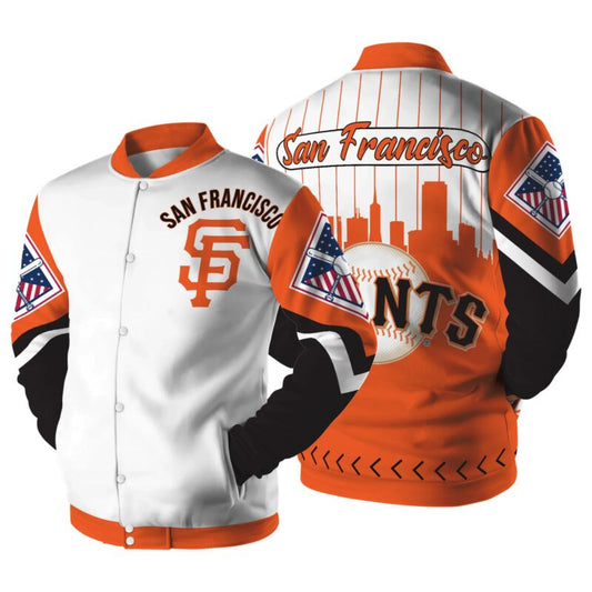 [FLASH SALE] NEW CUSTOMIZED MLB06 SF GIANTS SATIN VARSITY & BASEBALL JACKET