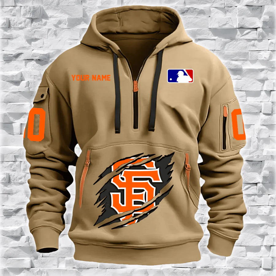 [FLASH SALE] NEW CUSTOMIZED MLB06 SF GIANTS QUARTER ZIP HOODIE