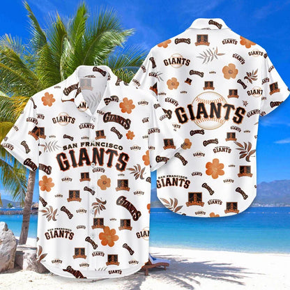 [FLASH SALE] NEW CUSTOMIZED MLB06 SFG SAN FRANCISCO GIANTS UNISEX HAWAIIAN SHIRT & SHORTS SET