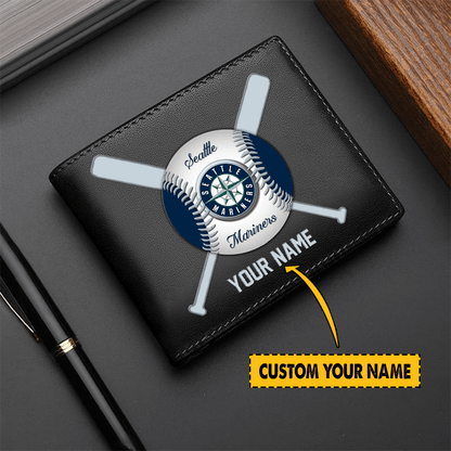 [FLASH SALE] NEW CUSTOMIZED MLB14 ST MARINERS LEATHER WALLET
