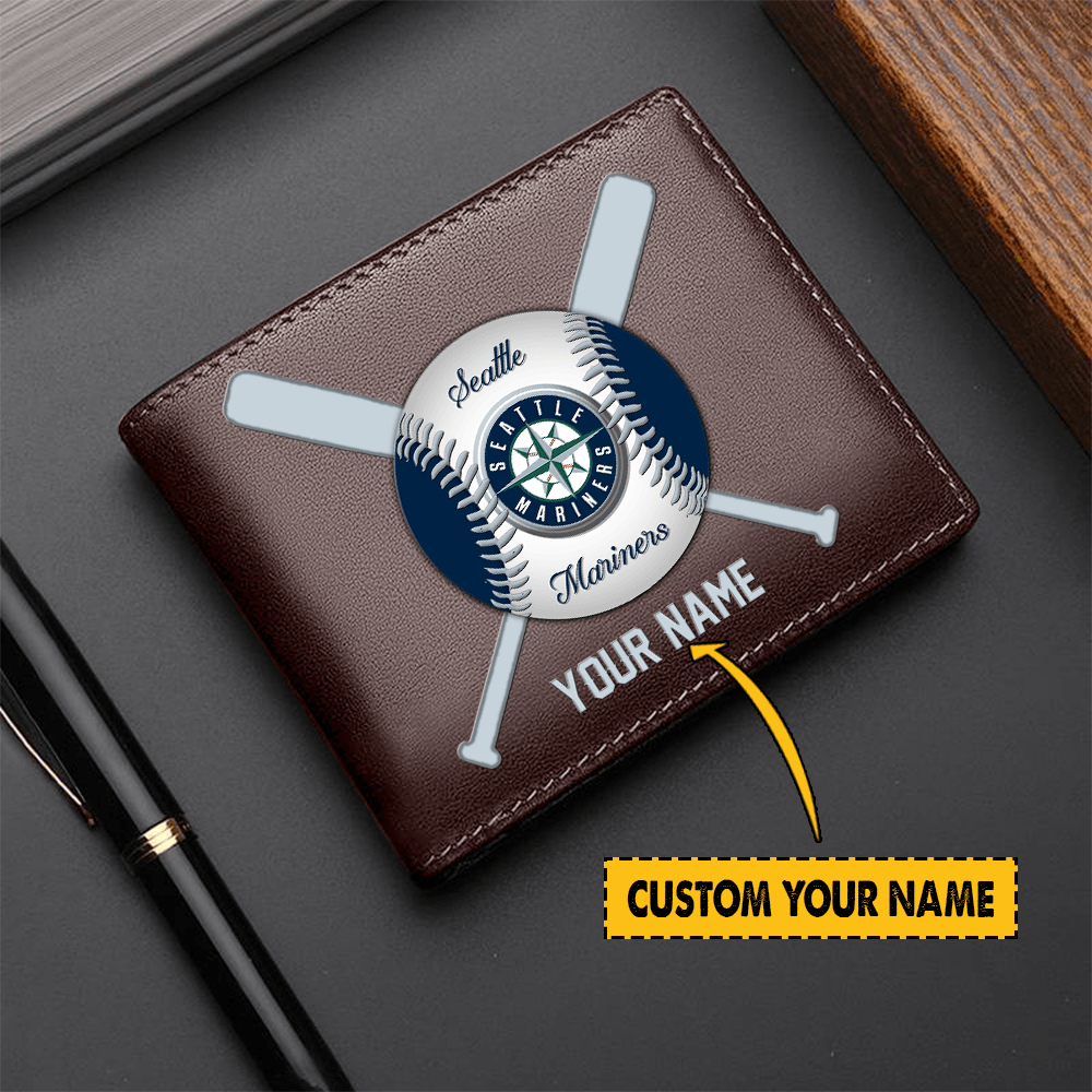 [FLASH SALE] NEW CUSTOMIZED MLB14 ST MARINERS LEATHER WALLET
