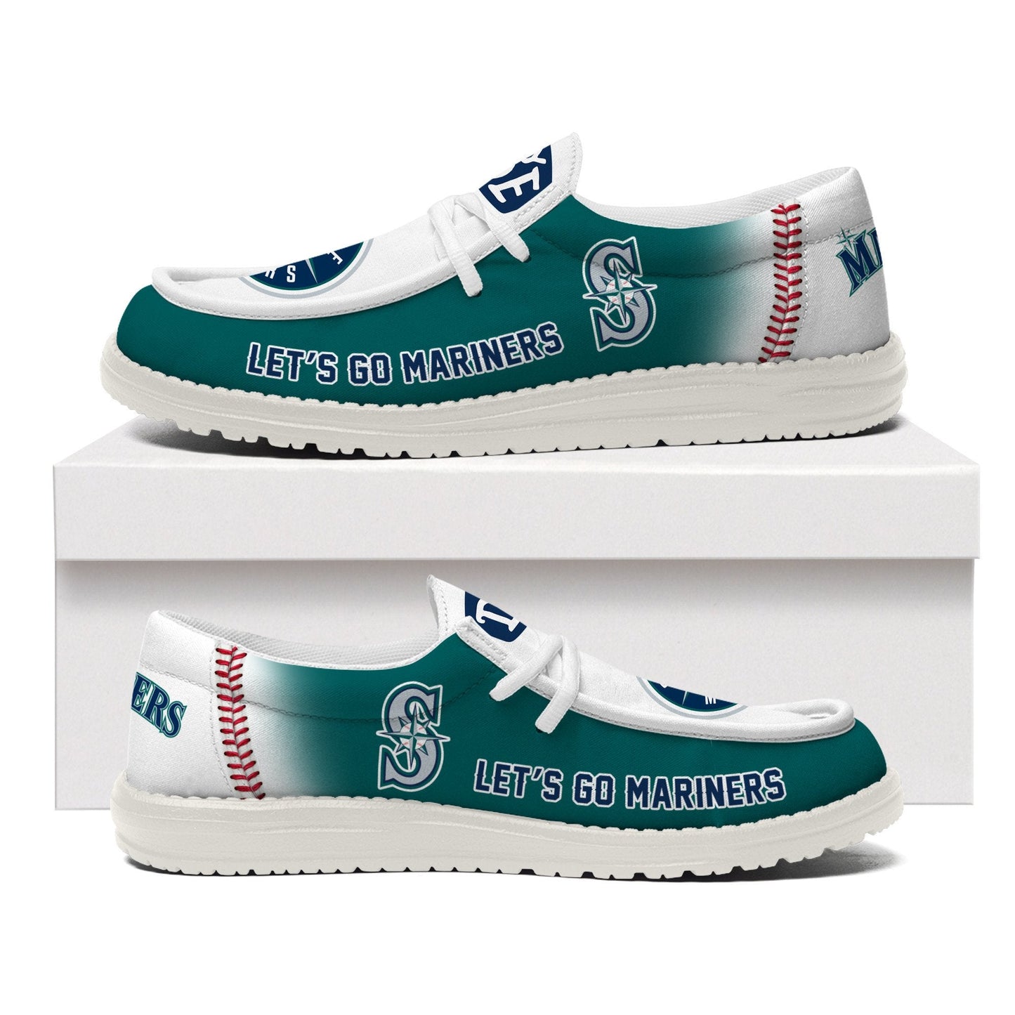 [FLASH SALE] NEW CUSTOMIZED MLB14 ST MARINERS LOAFER SHOES