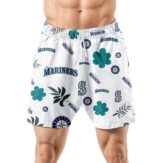 [FLASH SALE] NEW CUSTOMIZED MLB14 SMS SEATTLE MARINERS UNISEX HAWAIIAN SHIRT & SHORTS SET