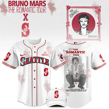 [FLASH SALE] NEW CUSTOMIZED MLB14 ST MARINERS x BRUNO MARS BASEBALL JERSEY & CAP