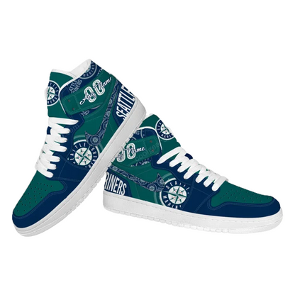 [FLASH SALE] NEW CUSTOMIZED MLB14 ST MARINERS AIR JORDAN SNEAKERS