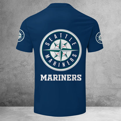 [FLASH SALE] NEW CUSTOMIZED MLB14 SMS SEATTLE MARINERS ZIP POLO SHIRT