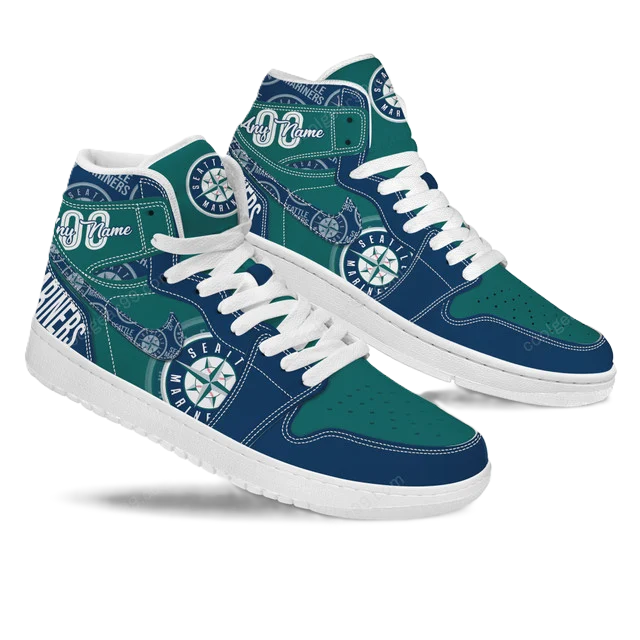 [FLASH SALE] NEW CUSTOMIZED MLB14 ST MARINERS AIR JORDAN SNEAKERS