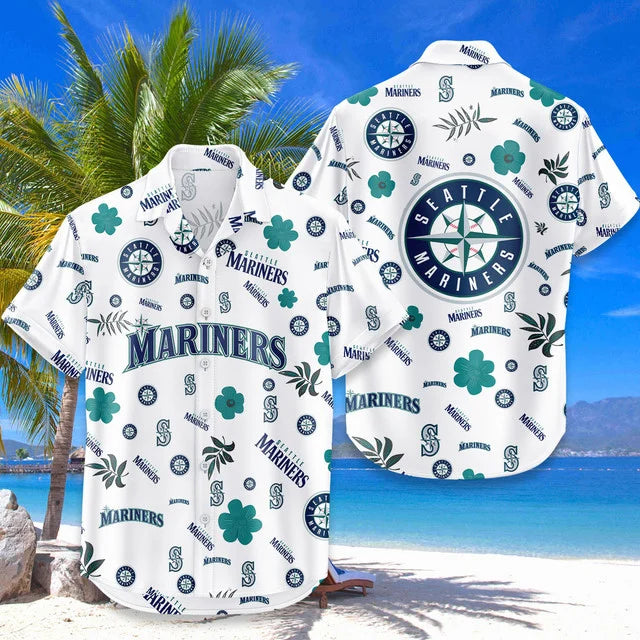 [FLASH SALE] NEW CUSTOMIZED MLB14 SMS SEATTLE MARINERS UNISEX HAWAIIAN SHIRT & SHORTS SET