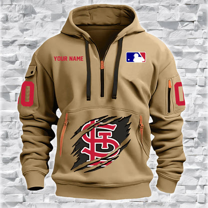 [FLASH SALE] NEW CUSTOMIZED MLB24 SL CARDINALS QUARTER ZIP HOODIE