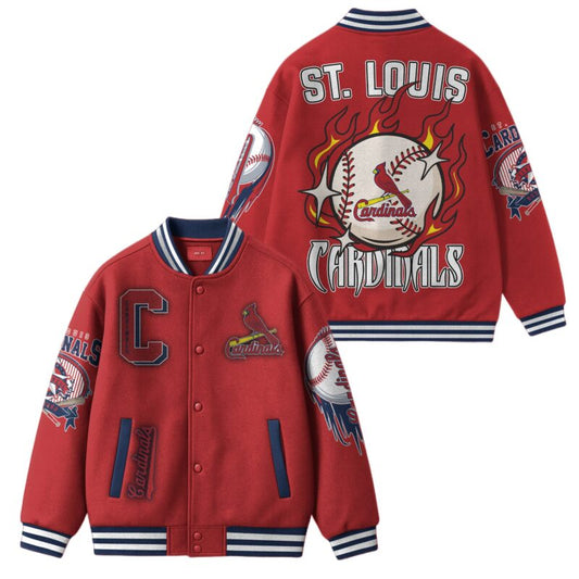[FLASH SALE] NEW CUSTOMIZED MLB24 SL CARDINALS SATIN VARSITY & BASEBALL JACKET