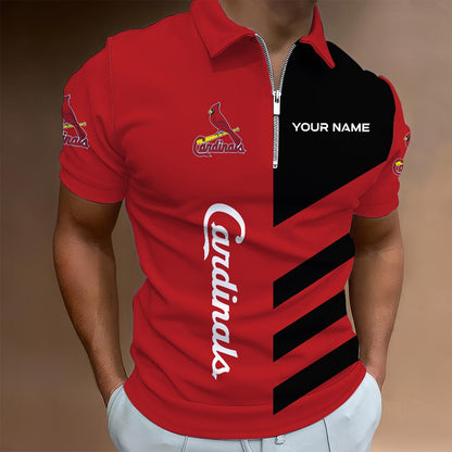 [FLASH SALE] NEW CUSTOMIZED MLB24 SLC ST. LOUIS CARDINALS ZIP POLO SHIRT