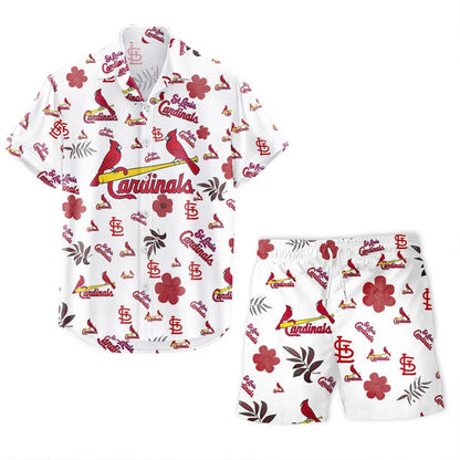 [FLASH SALE] NEW CUSTOMIZED MLB24 SLC ST. LOUIS CARDINALS UNISEX HAWAIIAN SHIRT & SHORTS SET