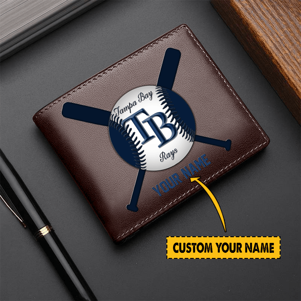 [FLASH SALE] NEW CUSTOMIZED MLB21 TB RAYS LEATHER WALLET