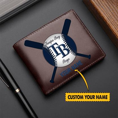 [FLASH SALE] NEW CUSTOMIZED MLB21 TB RAYS LEATHER WALLET