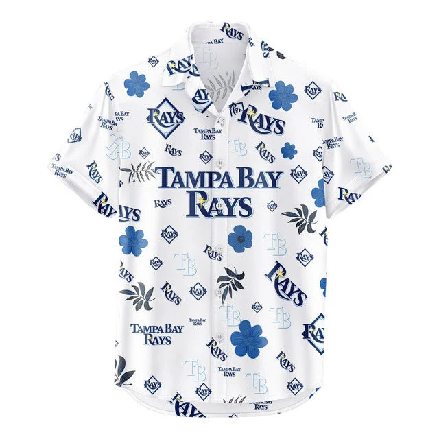[FLASH SALE] NEW CUSTOMIZED MLB21 TBR TAMPA BAY RAYS UNISEX HAWAIIAN SHIRT & SHORTS SET