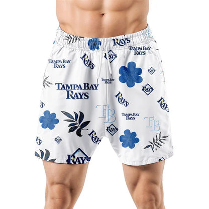 [FLASH SALE] NEW CUSTOMIZED MLB21 TBR TAMPA BAY RAYS UNISEX HAWAIIAN SHIRT & SHORTS SET