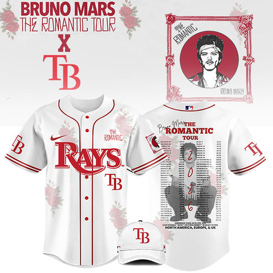 [FLASH SALE] NEW CUSTOMIZED MLB21 TB RAYS x BRUNO MARS BASEBALL JERSEY & CAP
