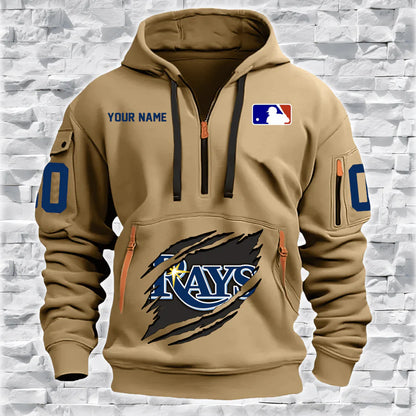 [FLASH SALE] NEW CUSTOMIZED MLB21 TB RAYS QUARTER ZIP HOODIE