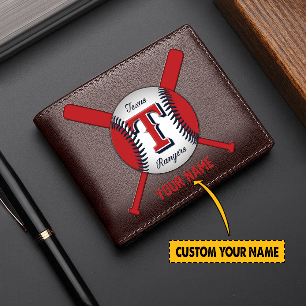 [FLASH SALE] NEW CUSTOMIZED MLB08 TX RANGERS LEATHER WALLET