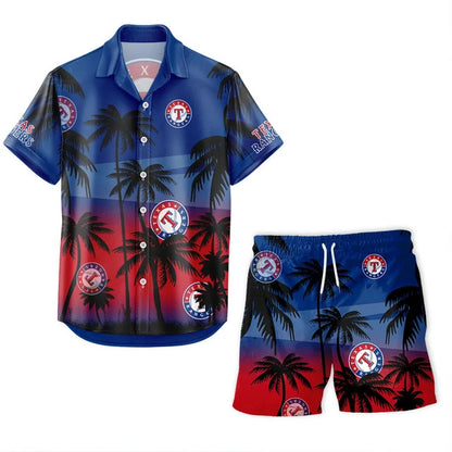 [FLASH SALE] NEW CUSTOMIZED MLB08 TRS TEXAS RANGERS UNISEX HAWAIIAN SHIRT & SHORTS SET