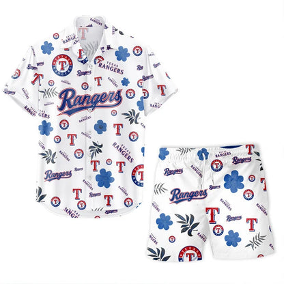 [FLASH SALE] NEW CUSTOMIZED MLB08 TRS TEXAS RANGERS UNISEX HAWAIIAN SHIRT & SHORTS SET