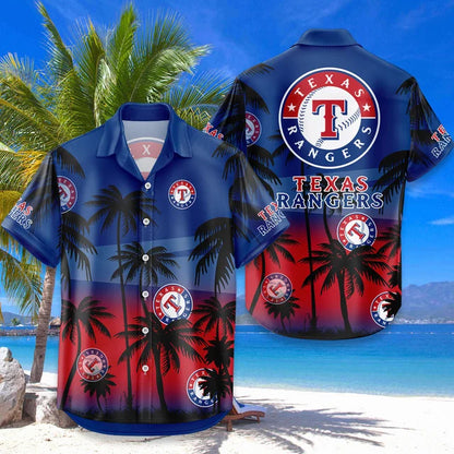 [FLASH SALE] NEW CUSTOMIZED MLB08 TRS TEXAS RANGERS UNISEX HAWAIIAN SHIRT & SHORTS SET