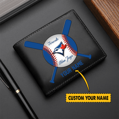 [FLASH SALE] NEW CUSTOMIZED MLB12 TR BLUE JAYS LEATHER WALLET