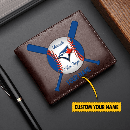 [FLASH SALE] NEW CUSTOMIZED MLB12 TR BLUE JAYS LEATHER WALLET