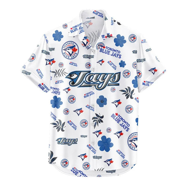 [FLASH SALE] NEW CUSTOMIZED MLB12 TBJ TORONTO BLUE JAYS UNISEX HAWAIIAN SHIRT & SHORTS SET