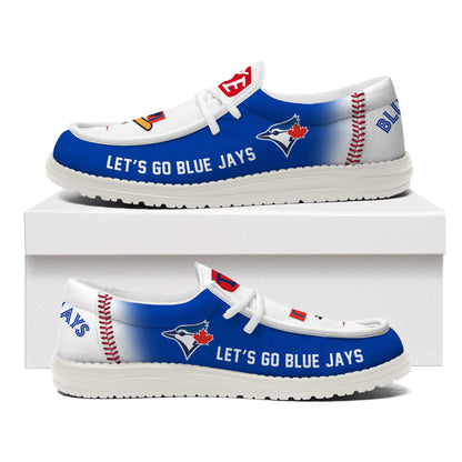[FLASH SALE] NEW CUSTOMIZED MLB12 TR BLUE JAYS LOAFER SHOES