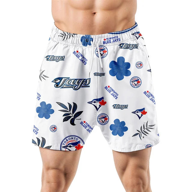 [FLASH SALE] NEW CUSTOMIZED MLB12 TBJ TORONTO BLUE JAYS UNISEX HAWAIIAN SHIRT & SHORTS SET