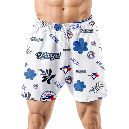 [FLASH SALE] NEW CUSTOMIZED MLB12 TBJ TORONTO BLUE JAYS UNISEX HAWAIIAN SHIRT & SHORTS SET