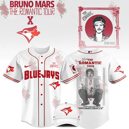[FLASH SALE] NEW CUSTOMIZED MLB12 TR BLUE JAYS x BRUNO MARS BASEBALL JERSEY & CAP