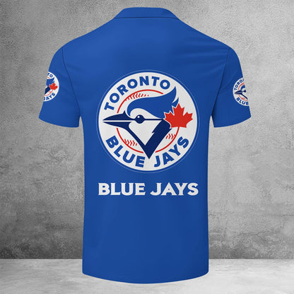 [FLASH SALE] NEW CUSTOMIZED MLB12 TBJ TORONTO BLUE JAYS ZIP POLO SHIRT