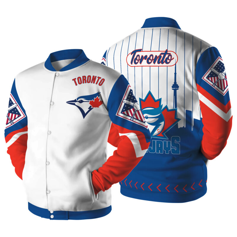 [FLASH SALE] NEW CUSTOMIZED MLB12 TR BLUE JAYS SATIN VARSITY & BASEBALL JACKET