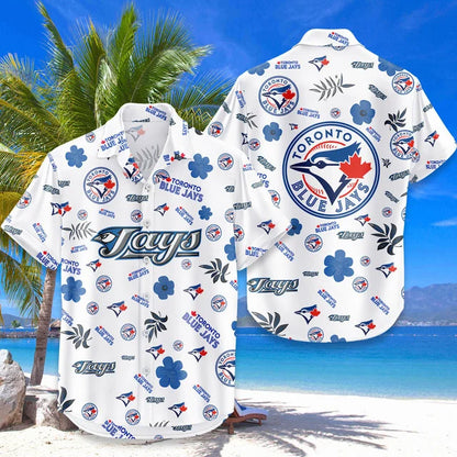 [FLASH SALE] NEW CUSTOMIZED MLB12 TBJ TORONTO BLUE JAYS UNISEX HAWAIIAN SHIRT & SHORTS SET