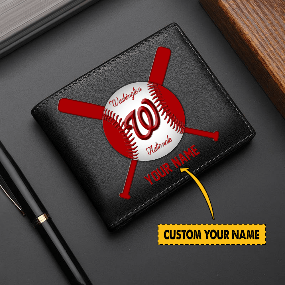 [FLASH SALE] NEW CUSTOMIZED MLB28 WA NATIONALS LEATHER WALLET