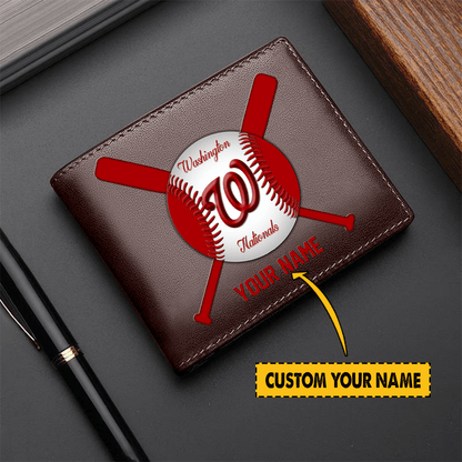[FLASH SALE] NEW CUSTOMIZED MLB28 WA NATIONALS LEATHER WALLET