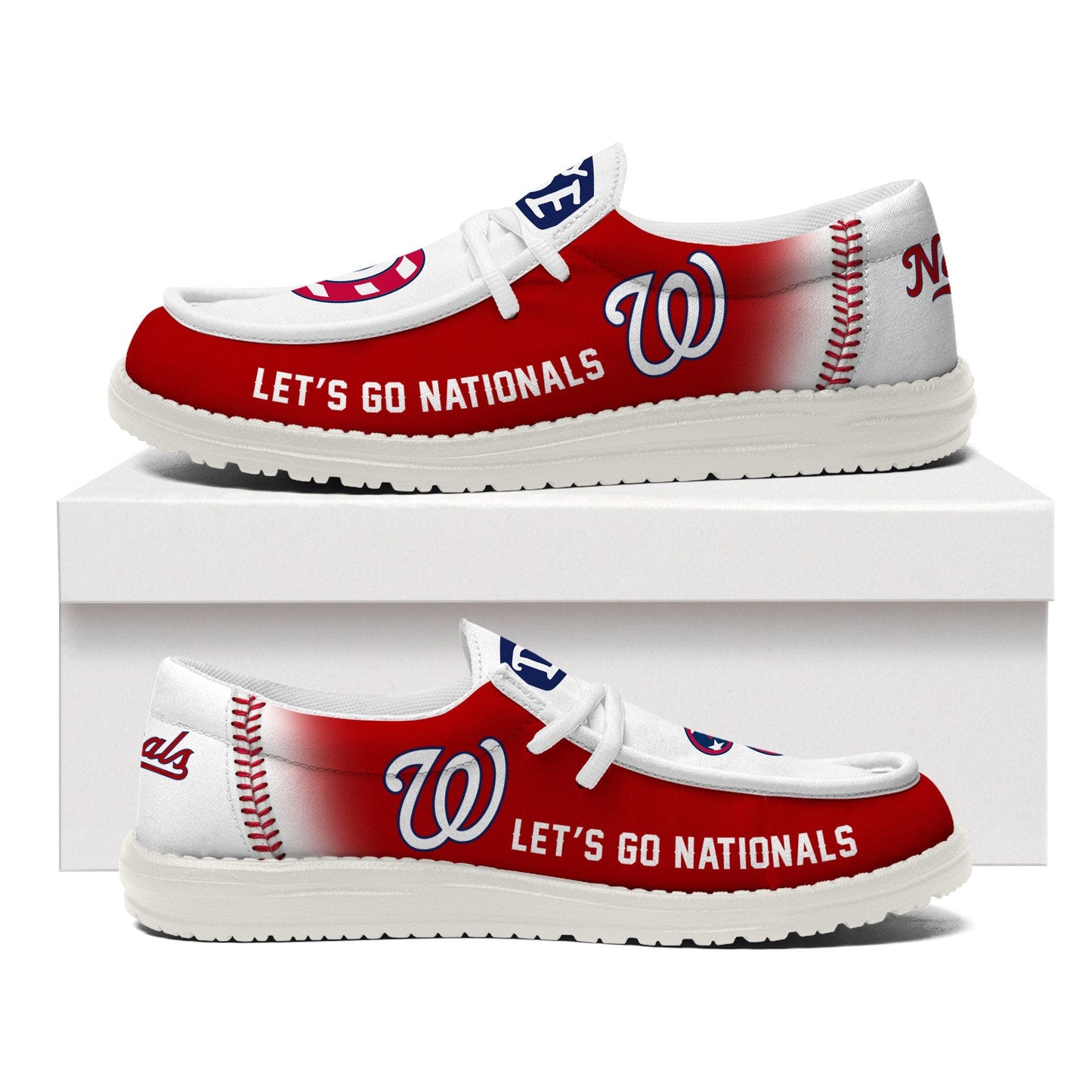 [FLASH SALE] NEW CUSTOMIZED MLB28 WA NATIONALS LOAFER SHOES