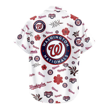 [FLASH SALE] NEW CUSTOMIZED MLB28 WNS WASHINGTON NATIONALS UNISEX HAWAIIAN SHIRT & SHORTS SET