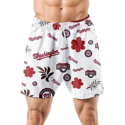 [FLASH SALE] NEW CUSTOMIZED MLB28 WNS WASHINGTON NATIONALS UNISEX HAWAIIAN SHIRT & SHORTS SET