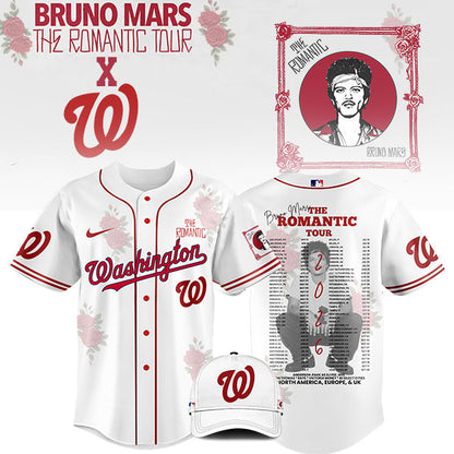 [FLASH SALE] NEW CUSTOMIZED MLB28 WA NATIONALS x BRUNO MARS BASEBALL JERSEY & CAP