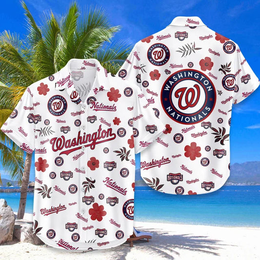 [FLASH SALE] NEW CUSTOMIZED MLB28 WNS WASHINGTON NATIONALS UNISEX HAWAIIAN SHIRT & SHORTS SET